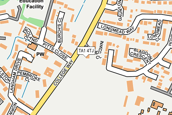 TA1 4TJ map - OS OpenMap – Local (Ordnance Survey)