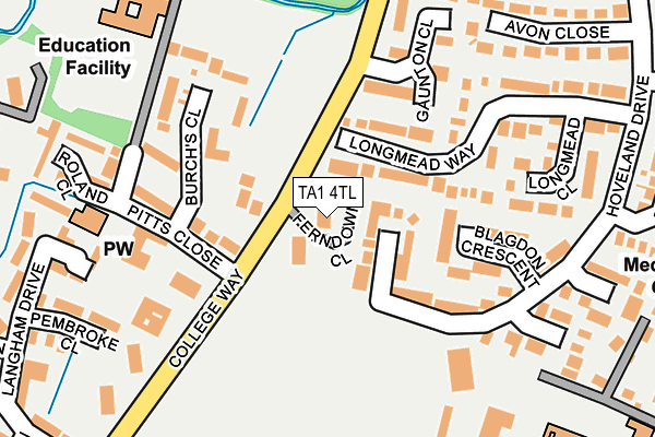 TA1 4TL map - OS OpenMap – Local (Ordnance Survey)