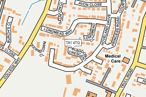 TA1 4TQ map - OS OpenMap – Local (Ordnance Survey)