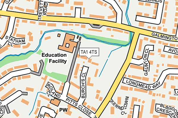 TA1 4TS map - OS OpenMap – Local (Ordnance Survey)