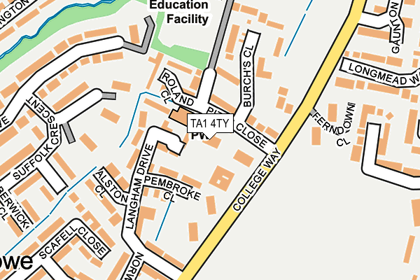 TA1 4TY map - OS OpenMap – Local (Ordnance Survey)