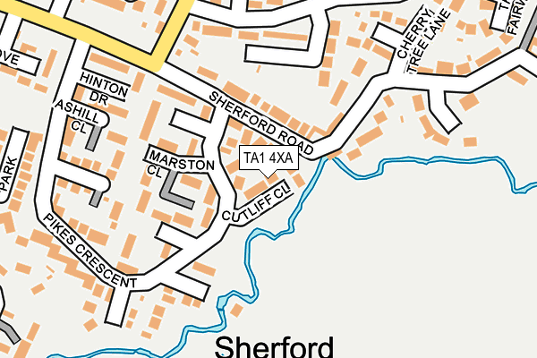 TA1 4XA map - OS OpenMap – Local (Ordnance Survey)