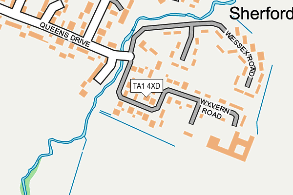 TA1 4XD map - OS OpenMap – Local (Ordnance Survey)