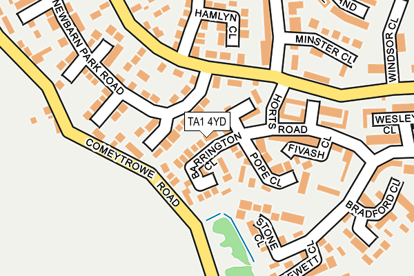 TA1 4YD map - OS OpenMap – Local (Ordnance Survey)