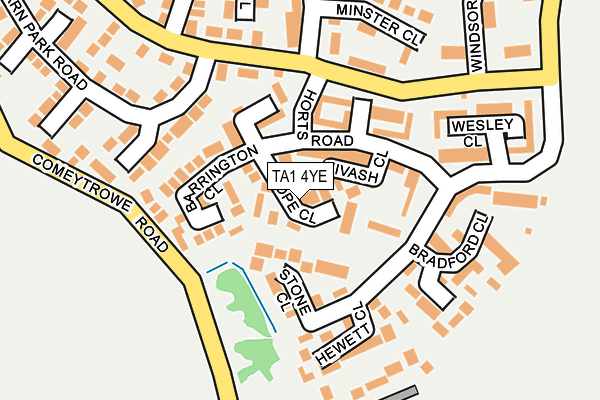 TA1 4YE map - OS OpenMap – Local (Ordnance Survey)