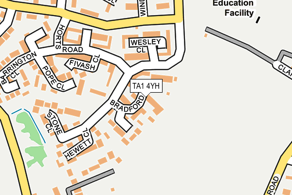 TA1 4YH map - OS OpenMap – Local (Ordnance Survey)