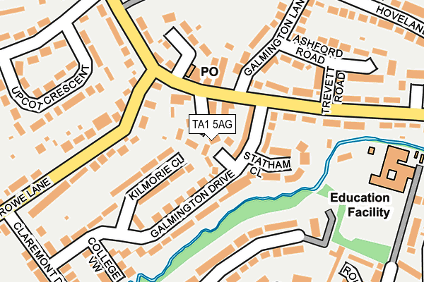 TA1 5AG map - OS OpenMap – Local (Ordnance Survey)