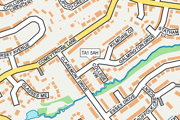 TA1 5AH map - OS OpenMap – Local (Ordnance Survey)