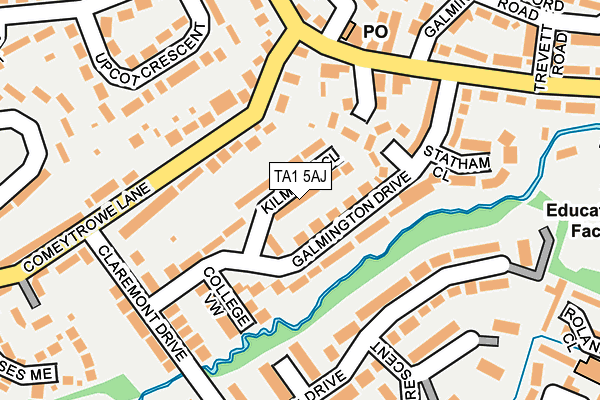 TA1 5AJ map - OS OpenMap – Local (Ordnance Survey)