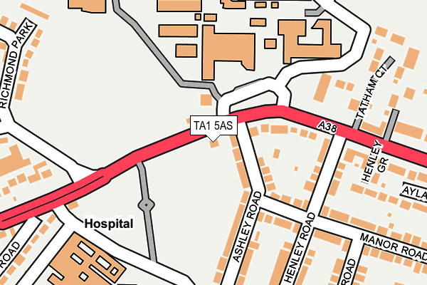 TA1 5AS map - OS OpenMap – Local (Ordnance Survey)