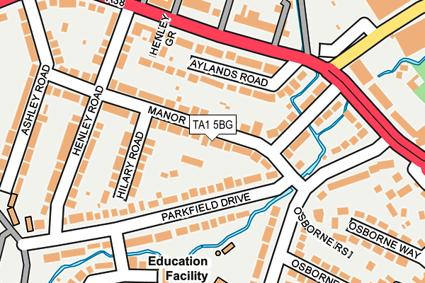 TA1 5BG map - OS OpenMap – Local (Ordnance Survey)