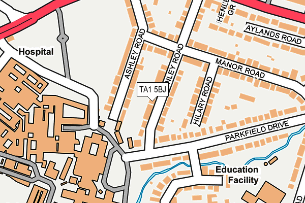 TA1 5BJ map - OS OpenMap – Local (Ordnance Survey)