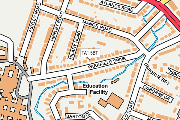 TA1 5BT map - OS OpenMap – Local (Ordnance Survey)