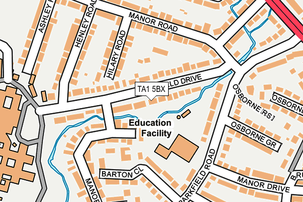 TA1 5BX map - OS OpenMap – Local (Ordnance Survey)