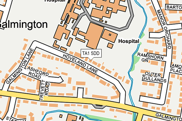 TA1 5DD map - OS OpenMap – Local (Ordnance Survey)