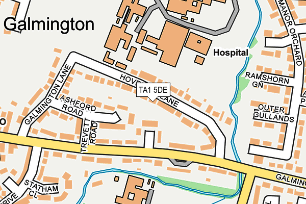 TA1 5DE map - OS OpenMap – Local (Ordnance Survey)