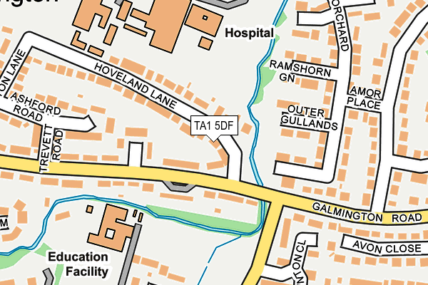 TA1 5DF map - OS OpenMap – Local (Ordnance Survey)