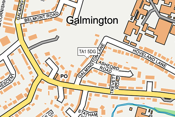 TA1 5DG map - OS OpenMap – Local (Ordnance Survey)