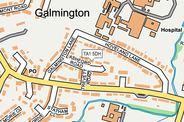 TA1 5DH map - OS OpenMap – Local (Ordnance Survey)