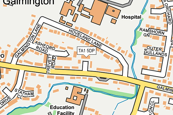 TA1 5DP map - OS OpenMap – Local (Ordnance Survey)