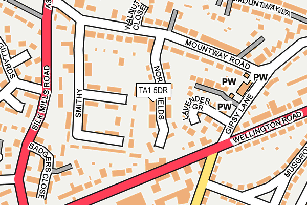 TA1 5DR map - OS OpenMap – Local (Ordnance Survey)