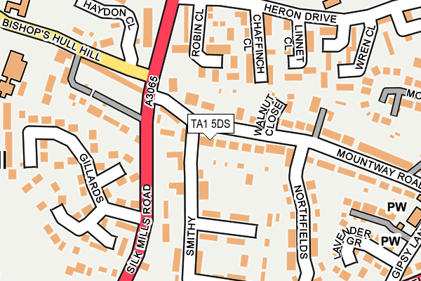 TA1 5DS map - OS OpenMap – Local (Ordnance Survey)