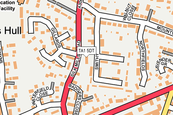 TA1 5DT map - OS OpenMap – Local (Ordnance Survey)