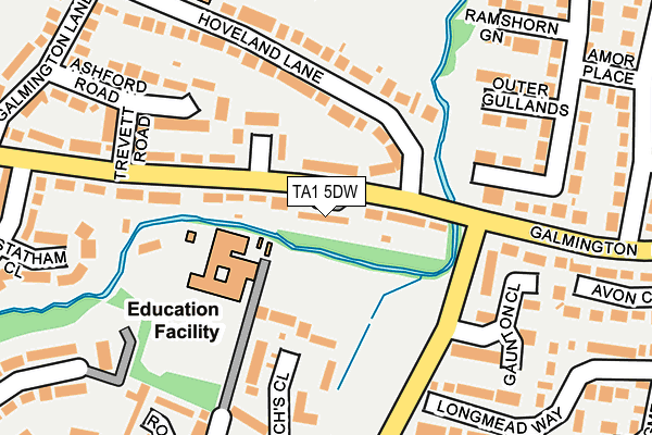TA1 5DW map - OS OpenMap – Local (Ordnance Survey)