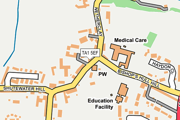 TA1 5EF map - OS OpenMap – Local (Ordnance Survey)