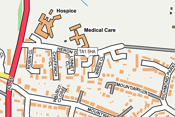 TA1 5HA map - OS OpenMap – Local (Ordnance Survey)