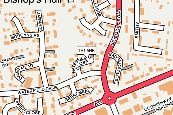 TA1 5HB map - OS OpenMap – Local (Ordnance Survey)