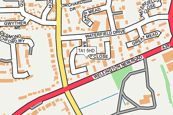 TA1 5HD map - OS OpenMap – Local (Ordnance Survey)