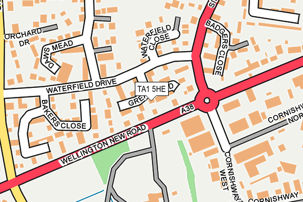 TA1 5HE map - OS OpenMap – Local (Ordnance Survey)