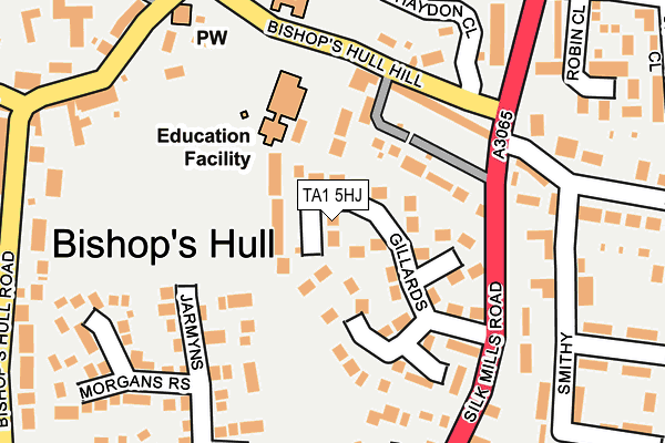 TA1 5HJ map - OS OpenMap – Local (Ordnance Survey)