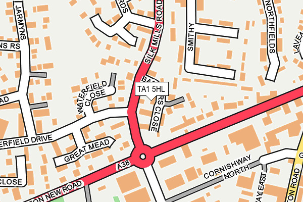 TA1 5HL map - OS OpenMap – Local (Ordnance Survey)