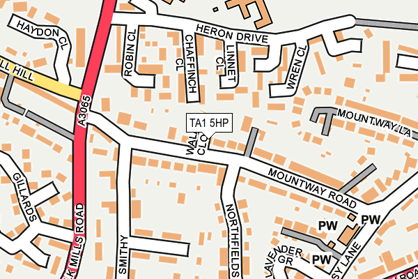 TA1 5HP map - OS OpenMap – Local (Ordnance Survey)