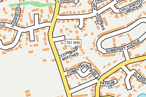 TA1 5HS map - OS OpenMap – Local (Ordnance Survey)