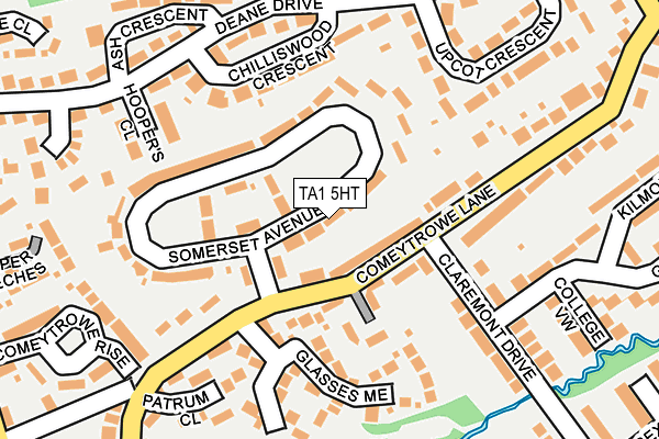 TA1 5HT map - OS OpenMap – Local (Ordnance Survey)