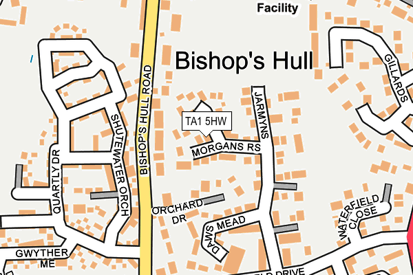 TA1 5HW map - OS OpenMap – Local (Ordnance Survey)