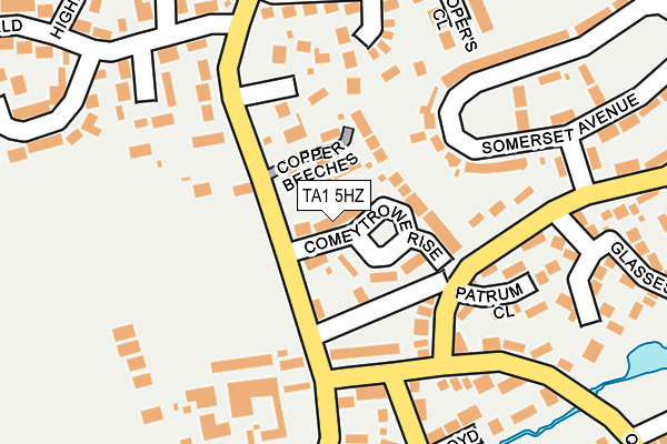 TA1 5HZ map - OS OpenMap – Local (Ordnance Survey)