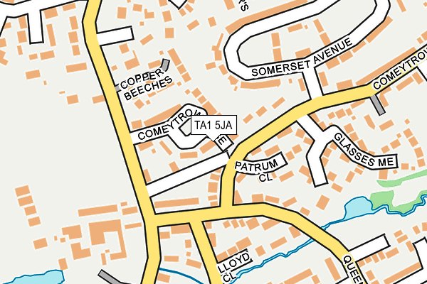 TA1 5JA map - OS OpenMap – Local (Ordnance Survey)