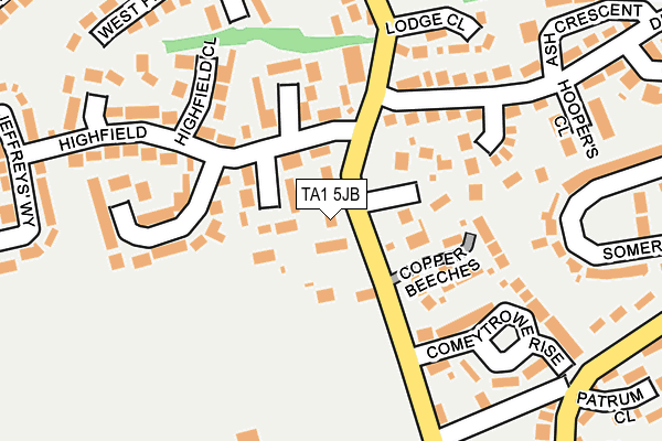 TA1 5JB map - OS OpenMap – Local (Ordnance Survey)