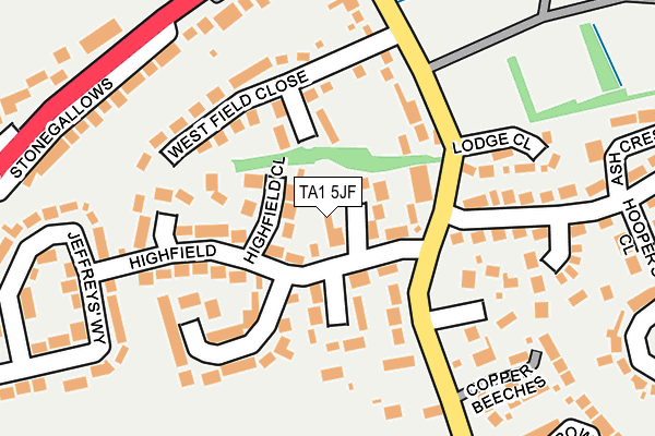 TA1 5JF map - OS OpenMap – Local (Ordnance Survey)