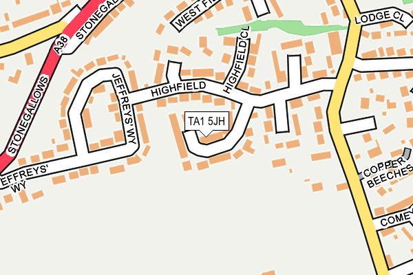 TA1 5JH map - OS OpenMap – Local (Ordnance Survey)