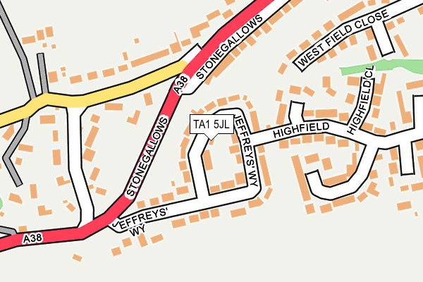 TA1 5JL map - OS OpenMap – Local (Ordnance Survey)