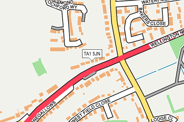 TA1 5JN map - OS OpenMap – Local (Ordnance Survey)