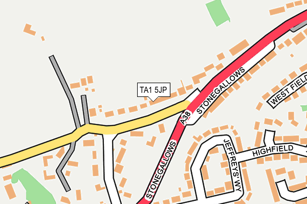 TA1 5JP map - OS OpenMap – Local (Ordnance Survey)