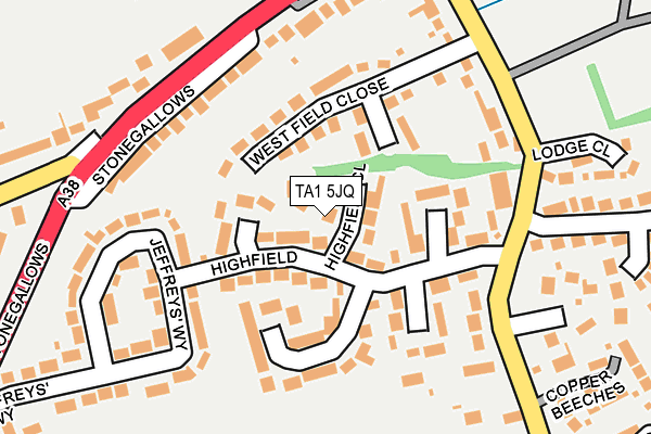 TA1 5JQ map - OS OpenMap – Local (Ordnance Survey)