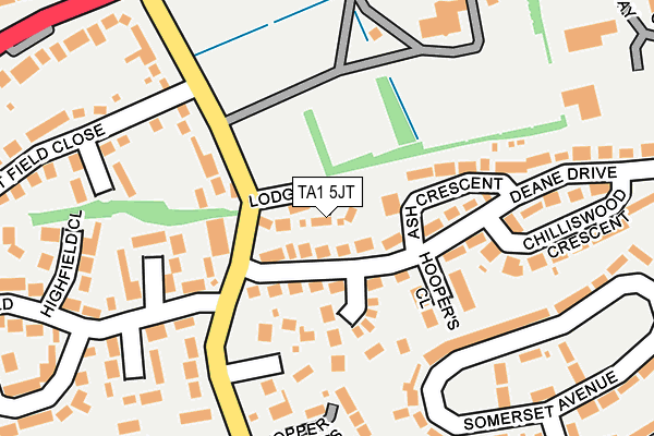 TA1 5JT map - OS OpenMap – Local (Ordnance Survey)