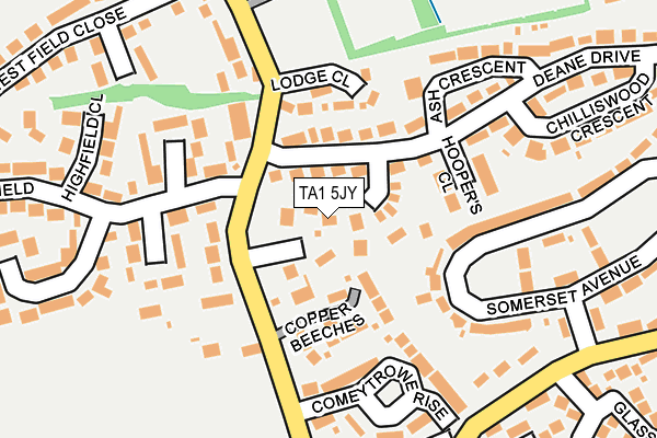 TA1 5JY map - OS OpenMap – Local (Ordnance Survey)